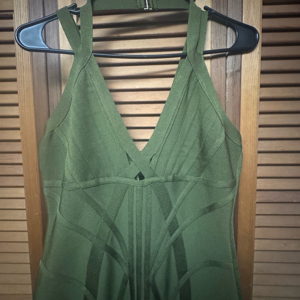 NEW Herve Leger jumpsuit army green color.
